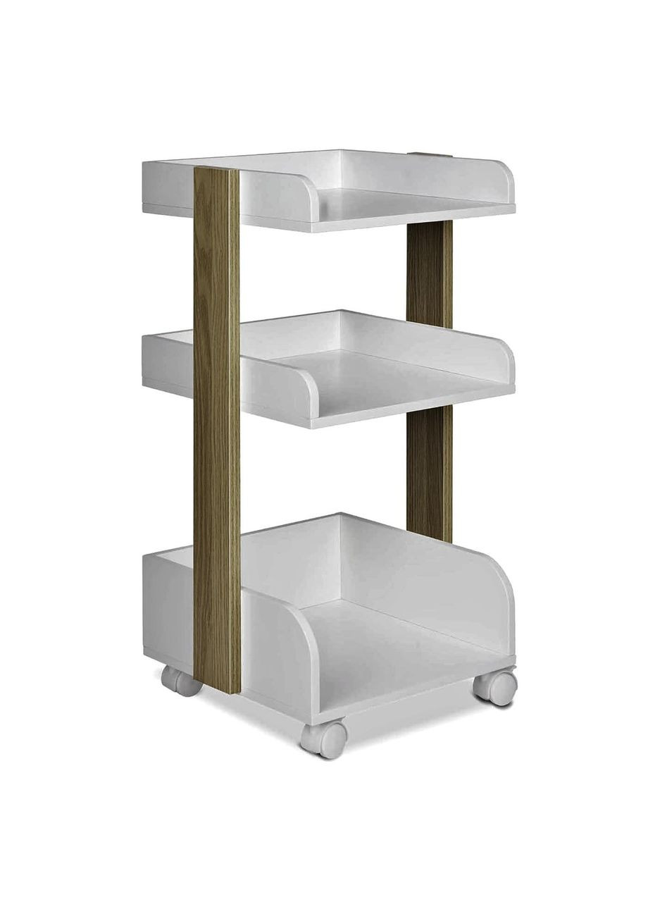 Этажерка из дерева для ванной на колёсиках Окулури палисандр-зефир (АБТ-00900220) No Brand (328210634)