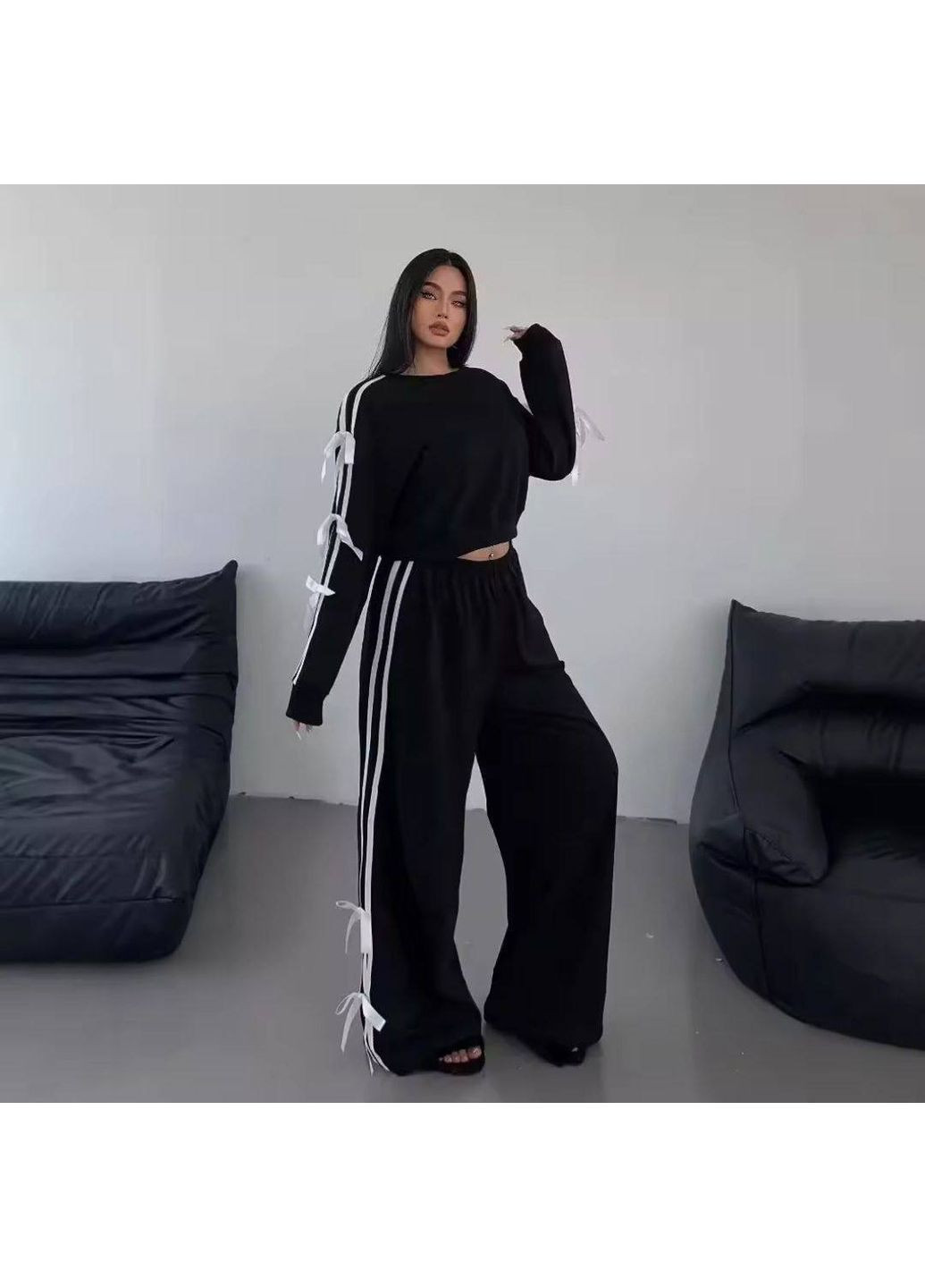 Костюм с лампасами и бантиками на тринитке — ЗАМЕР В ОПИСАНИИ Vione (370655085)