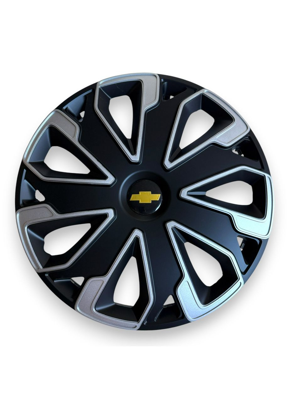 1 штука Ковпак на колесо Ultimo Silver Black R16 з логотипом Chevrolet ковпаки на диски Ультімо Сільвер Блек Р16 з логотипом No Brand (364462838)
