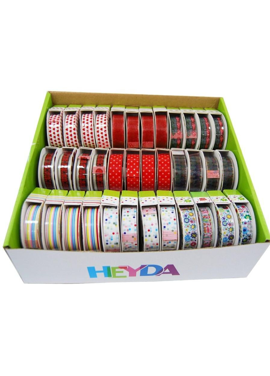 Набор дизайна. скотча Лето 1,5см 10м 9диз. 36шт Heyda (362581586)