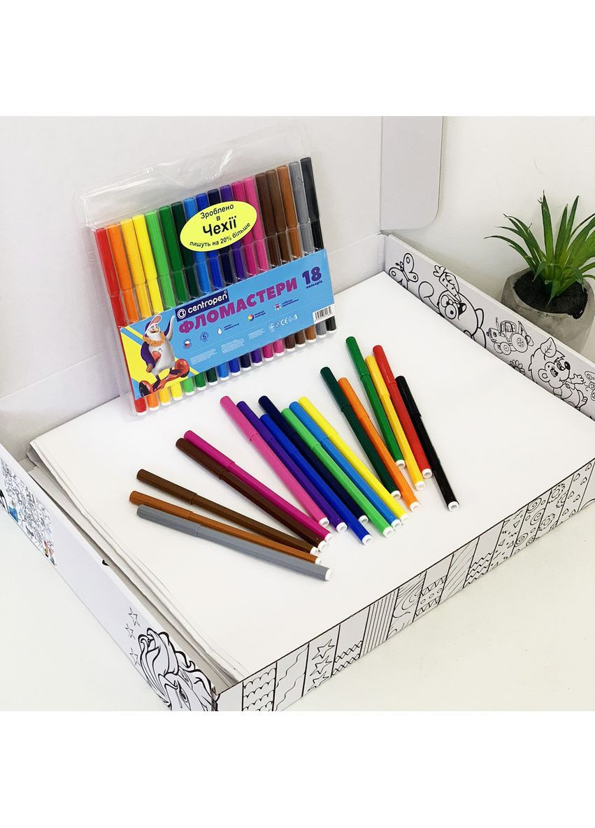 Раскраска Алфавит Украинский Алфавит Мега большая раскраска набор с фломастерами 120х150 см No Brand (339871311)