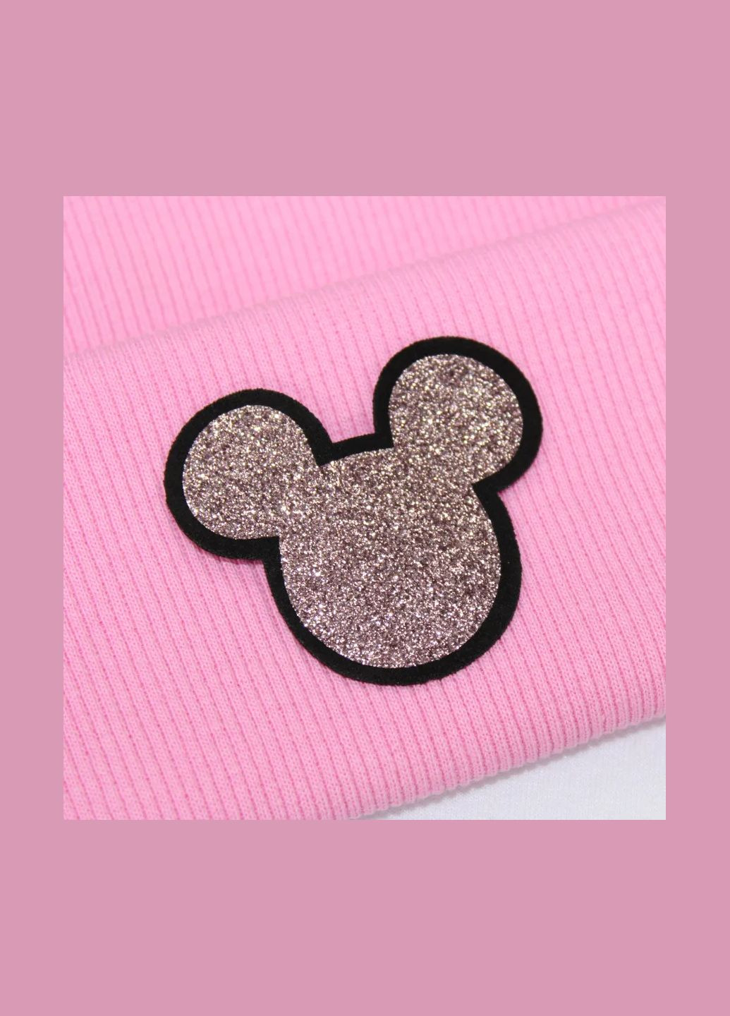 Нашивка з глітеру "Mickey" рожевого кольору (3881) No Brand (335812000)