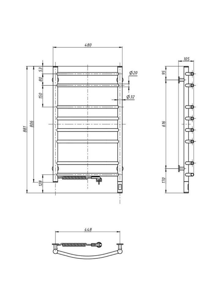 Сушка для рушників Камелія Black Moire (12-207133-4880) Navin (340405099)
