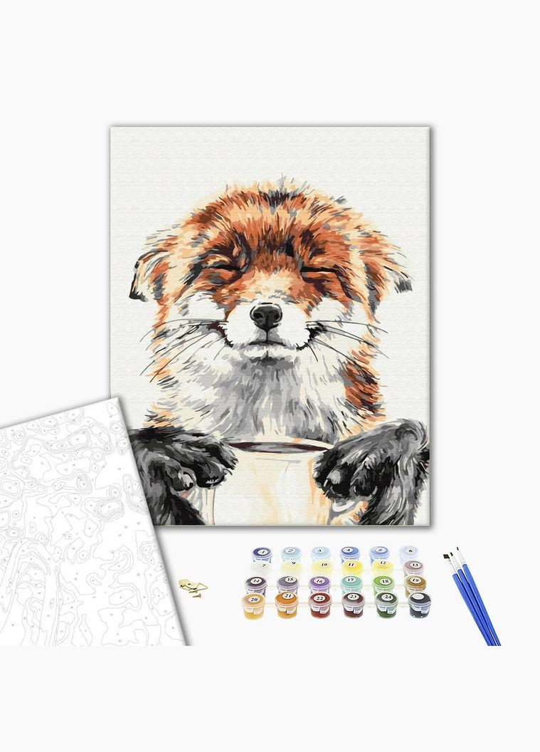 Картина по номерам Довольная лисичка Картины в цифрах Дикие животные Раскраска 40х50 см BS32220 Brushme (323167153)