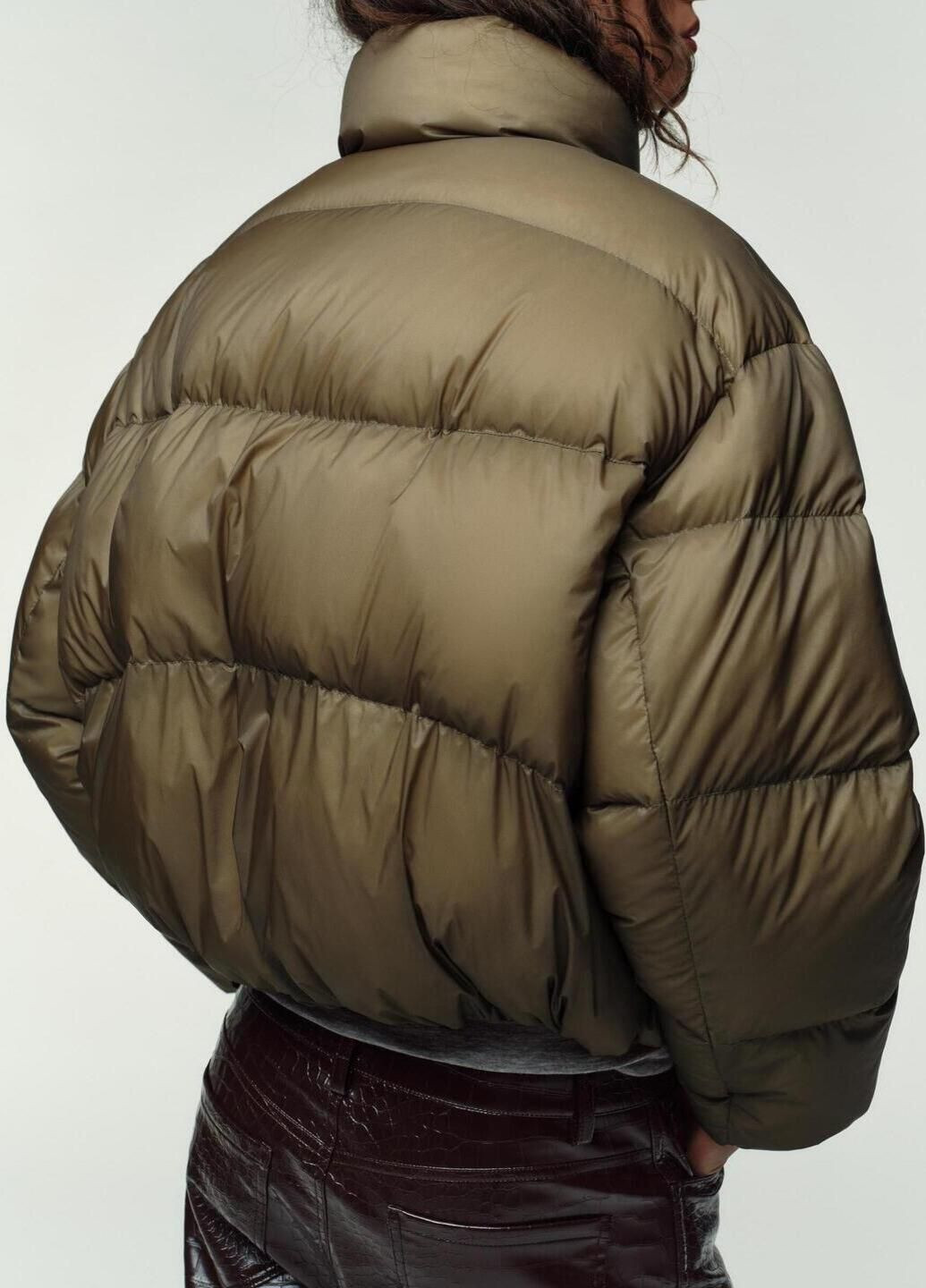 Оливковий (хакі) демісезонний Пуховик Zara