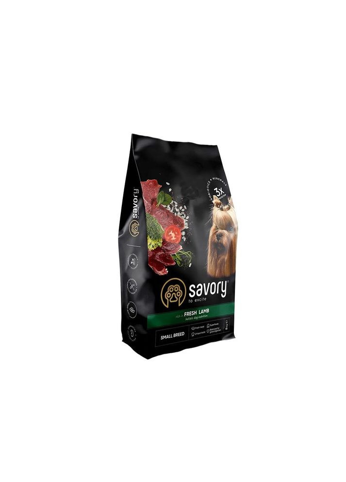 Сухой корм для собак гурманов малых пород, со свежим ягненком, 1 кг Savory (345743356)