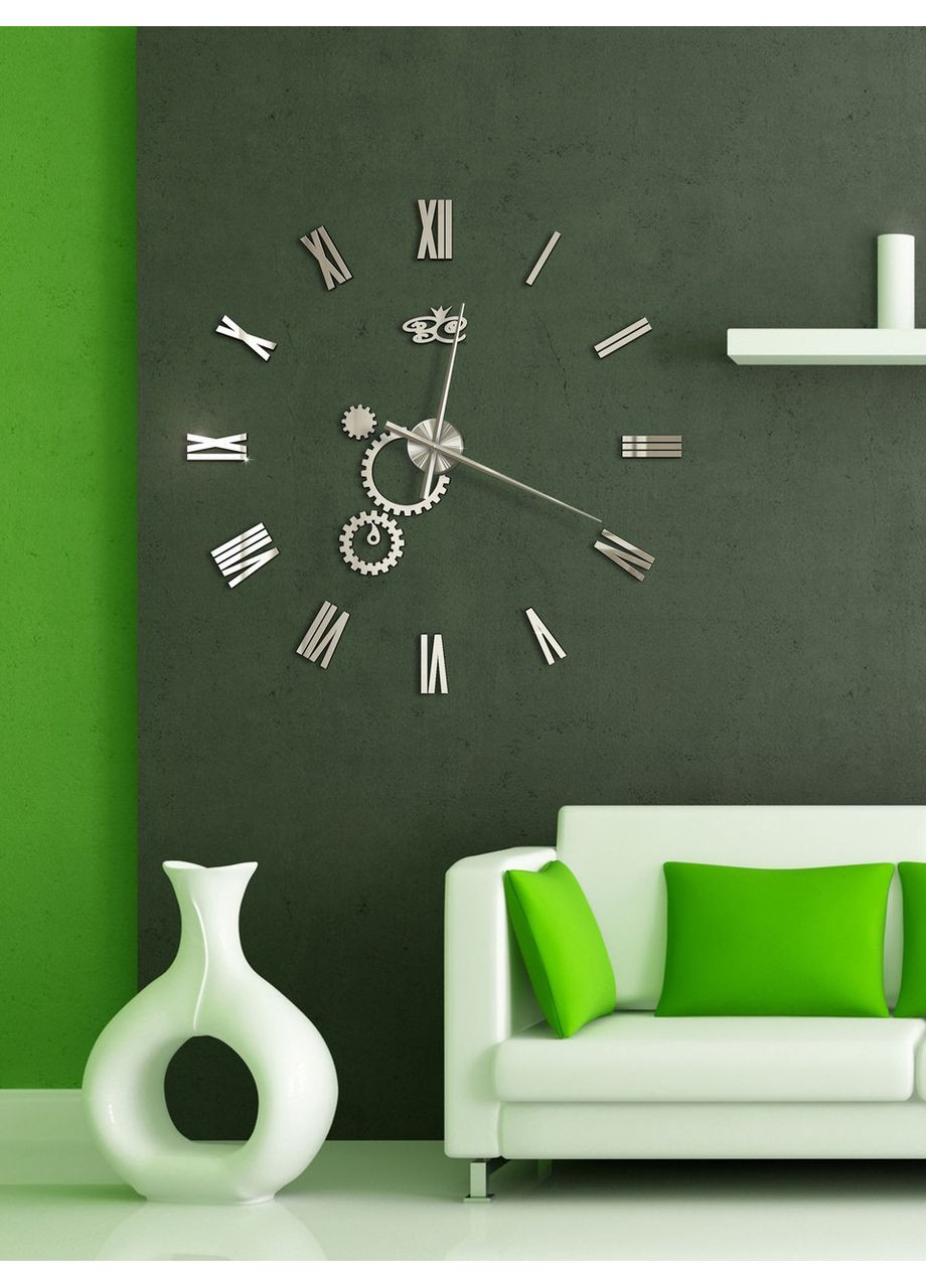 Самоклеящиеся часы большие настенные 3D наклейка акриловая 92 см Механика Ваша Світлість (366334531)
