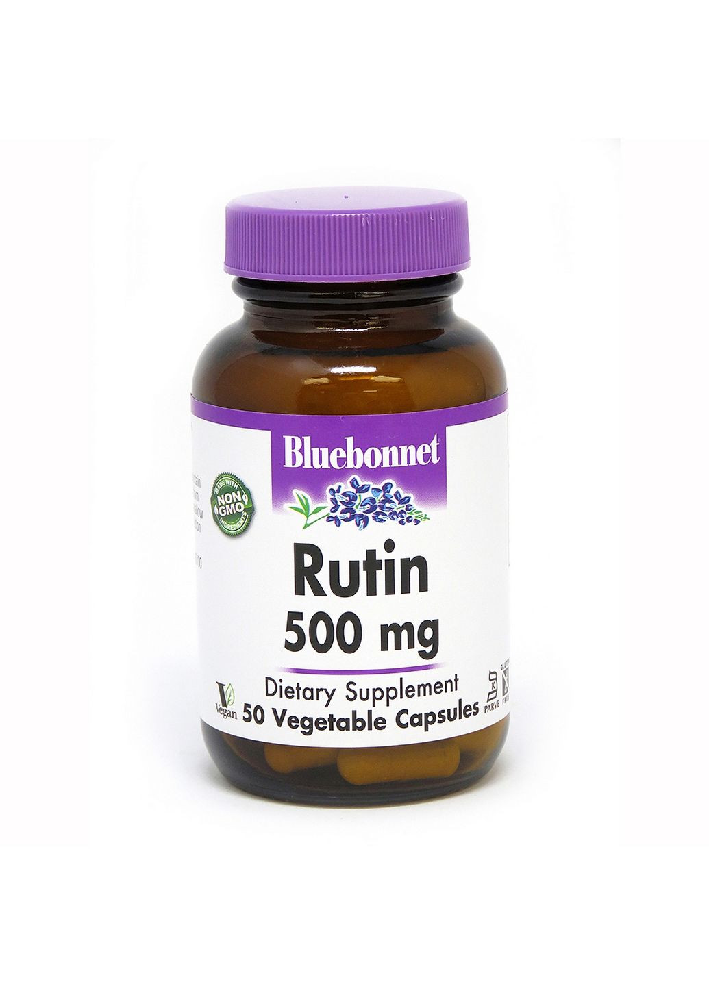 Вітаміни та мінерали Rutin 500 mg, 50 вегакапсул Bluebonnet Nutrition (293338991)