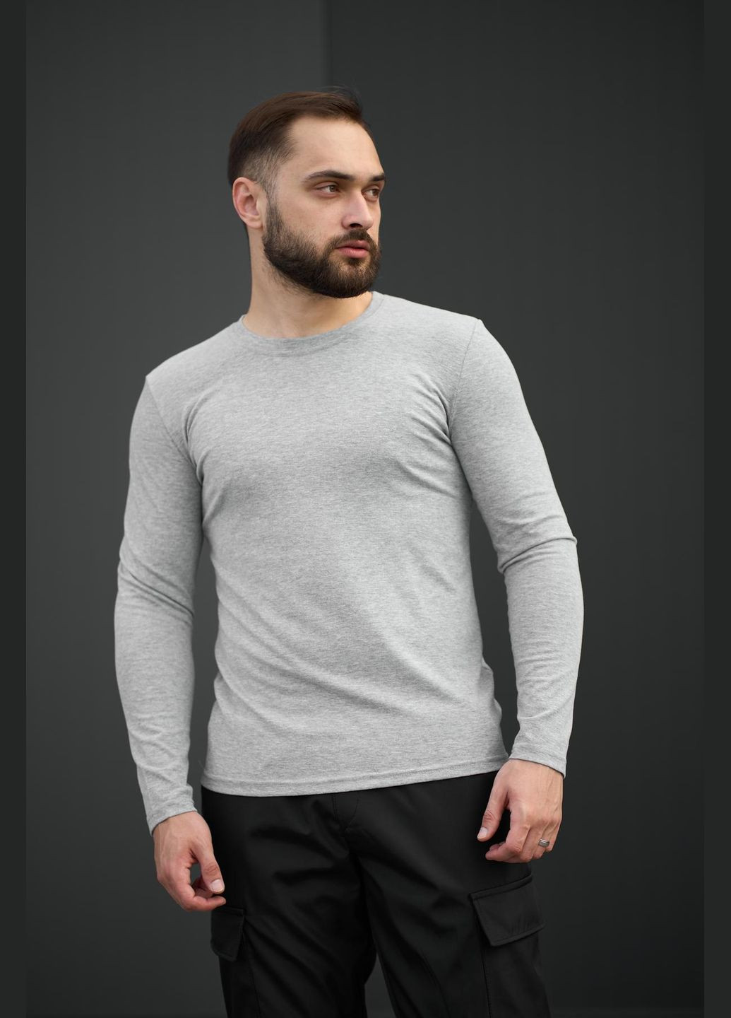 Лонгслів чоловічий базовий "Pulse" Vakko сірий