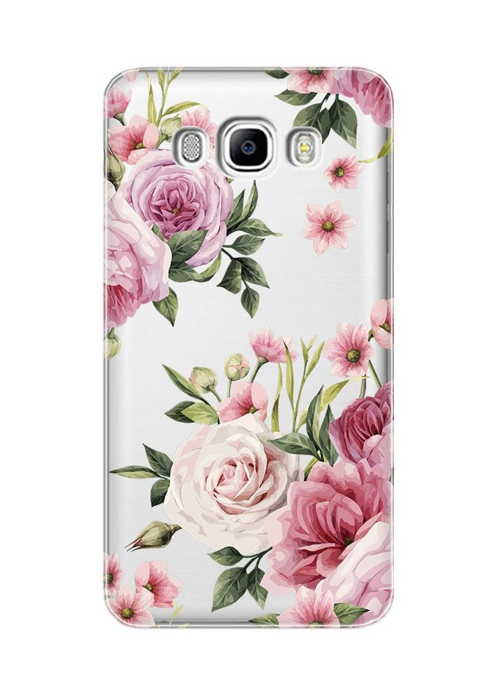 Прозрачный чехол на Samsung Galaxy J7(2016) J710:: Розовые цветы (принт 287) Creative (360703273)