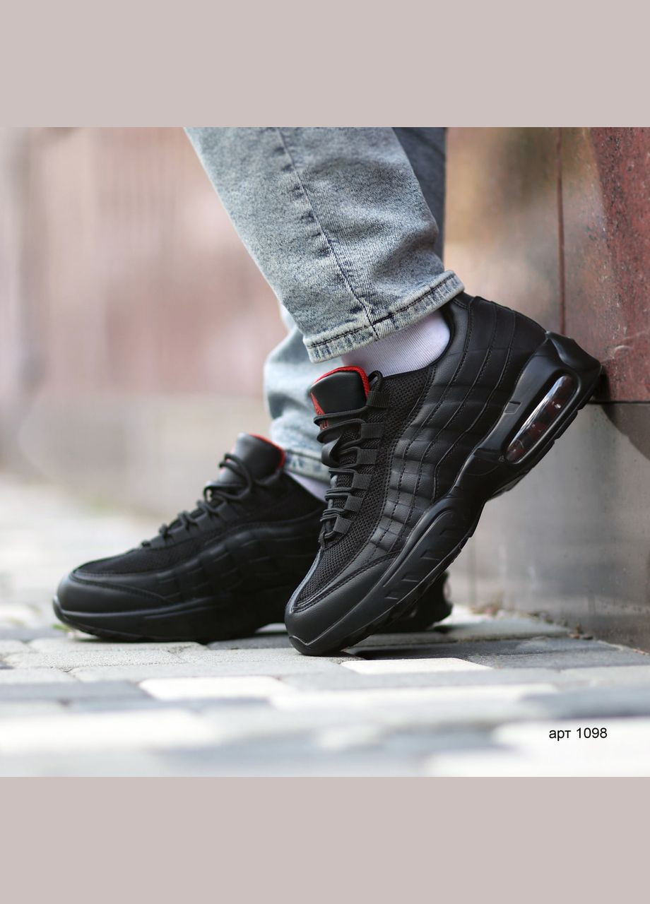 Черные демисезонные кроссовки мужские maxi95 black red Stilli Air Max 95