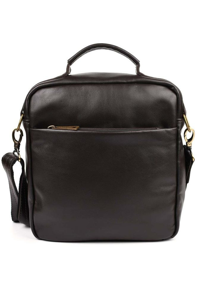 Чоловіча сумка на плече з ручкою шкіряна GC-6018-3md коричнева TARWA (298684219)