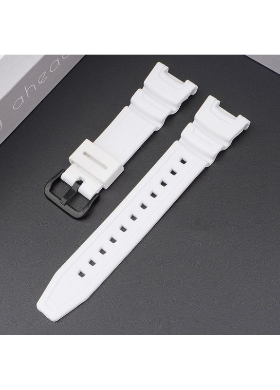 Ремешок для Casio SGW-100 Белый Полимерный для женщин и мужчин универсальный ремень для часов ProDobro (367265687)