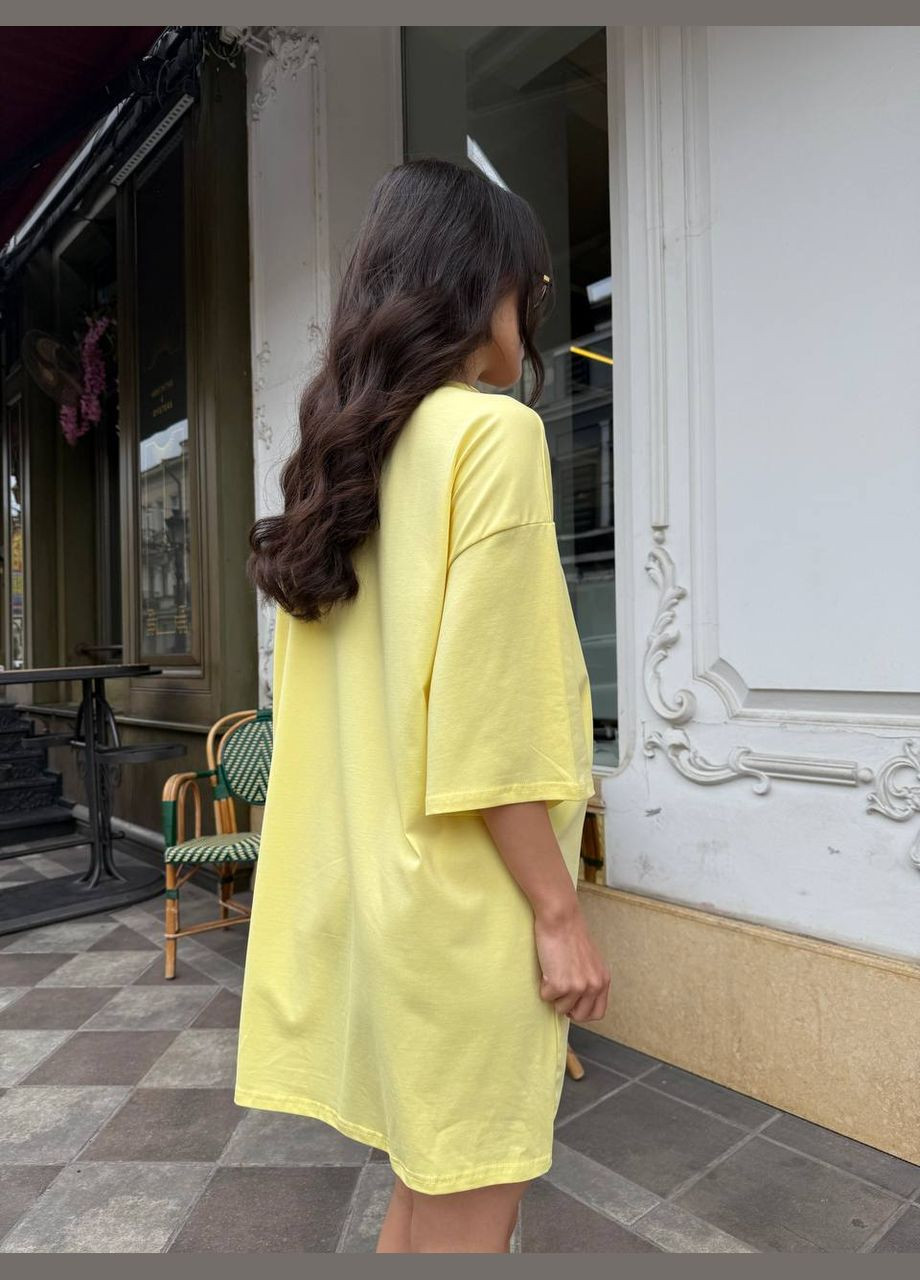 Жовтий повсякденний сукня No Brand з малюнком