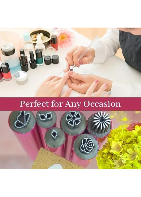 Набір для стемпінгу манікюру 5 пластикових ручок з 30 силіконовими штампами з візерунками No Brand (373216865)