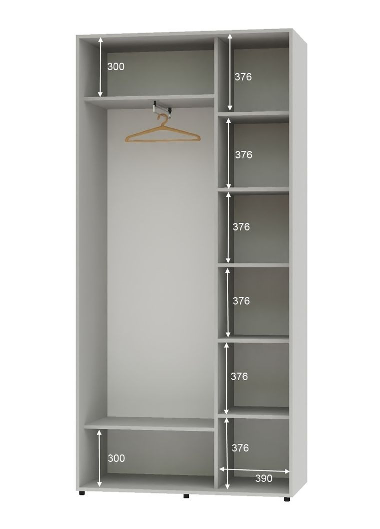 Шафа-купе дводверна 130*45*250 Сірий Дзеркало з піскострумним малюнком Алекса (360477935)