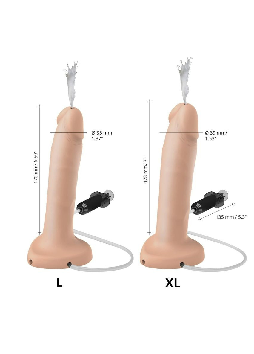 Фалоімітатор з ефектом сім'явипорскування, реалістичний, тілесний, XL Strap-On-Me (306441870)