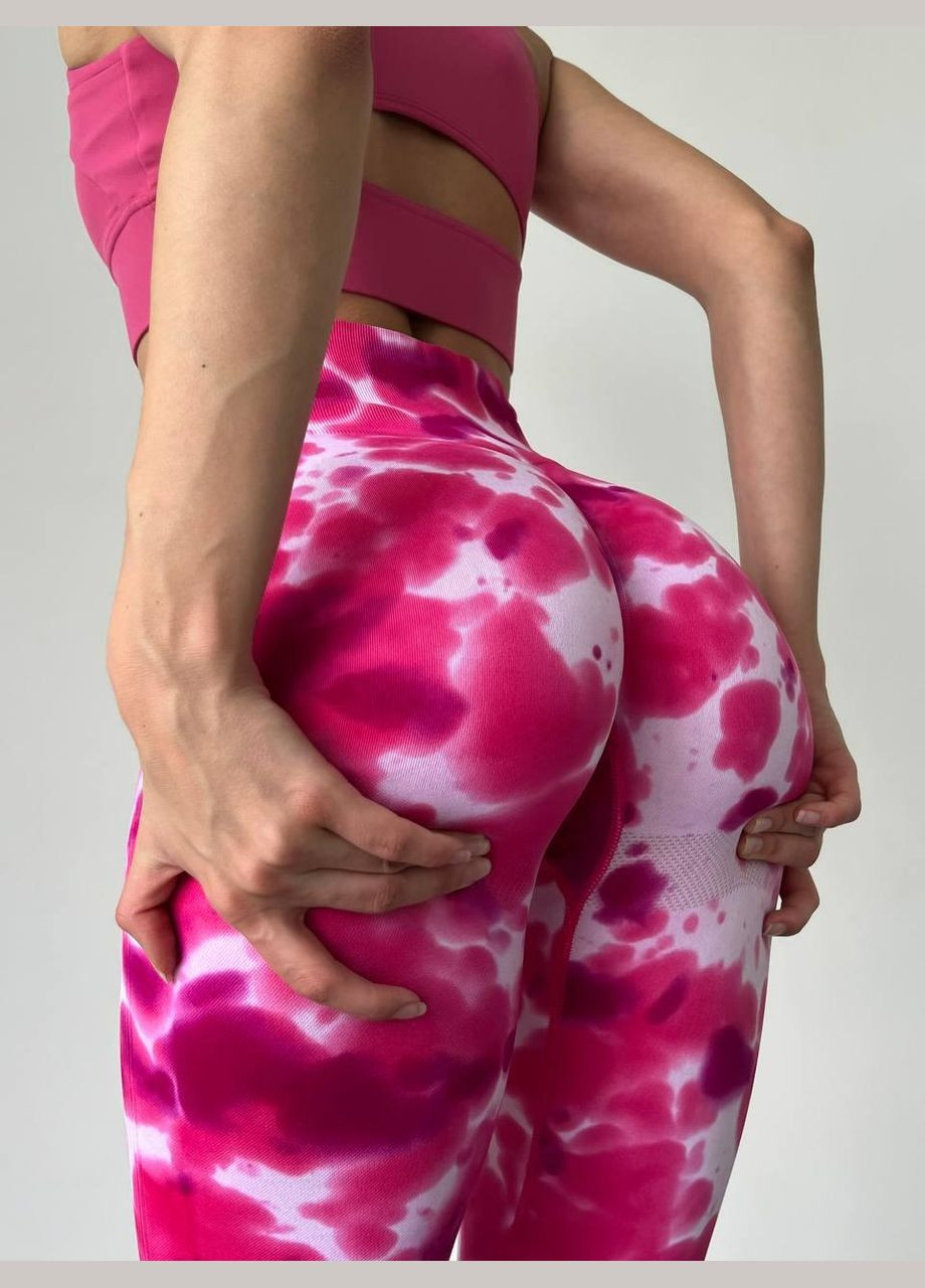 Легінси з «мармуровими плямами» рожевого кольору, розмір L Trends (330757772)