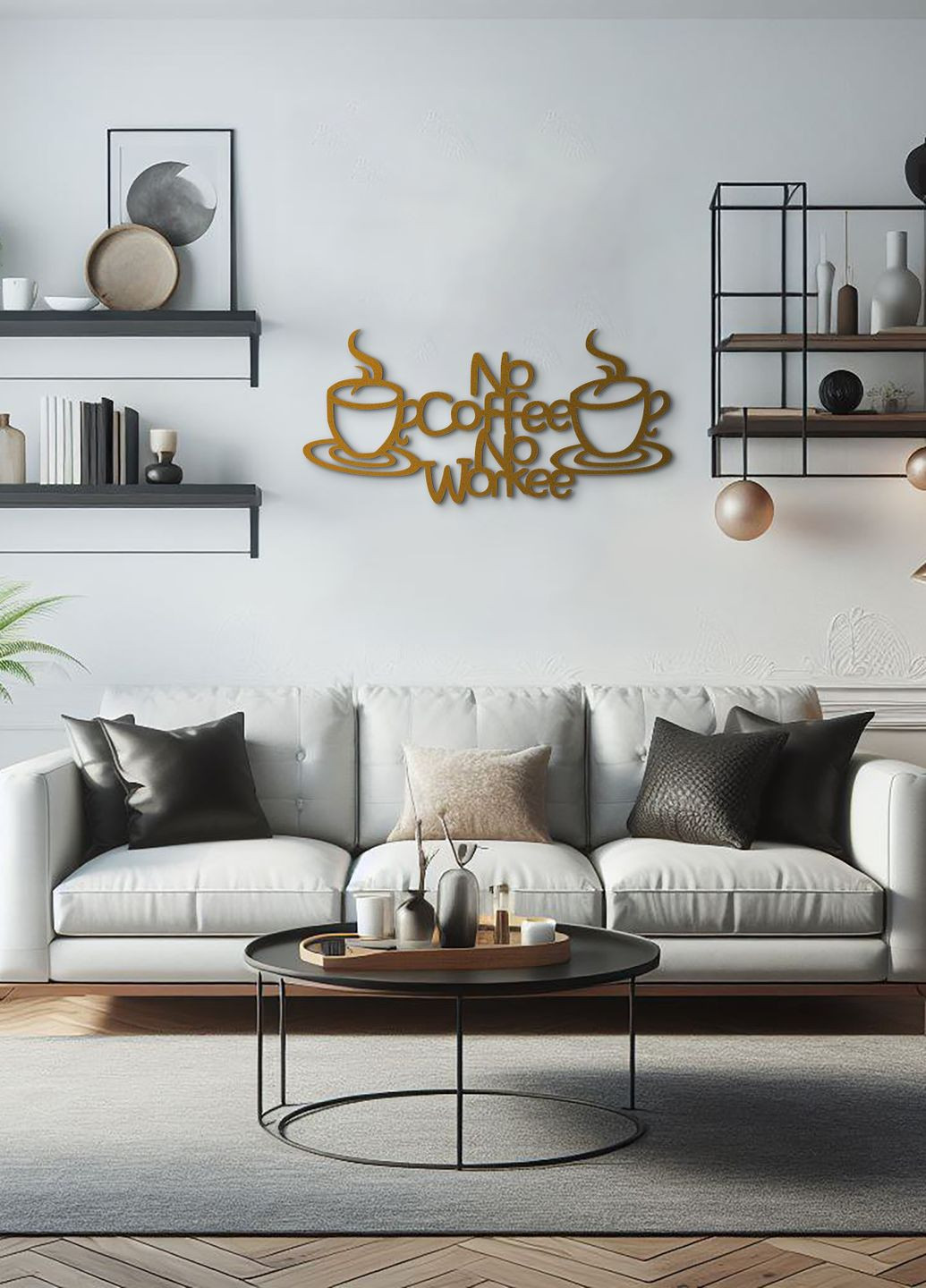 Дерев'яна картина на кухню, декор в кімнату "Ранкова кава", мінімалістичний стиль 60х30 см Woodyard (291842717)