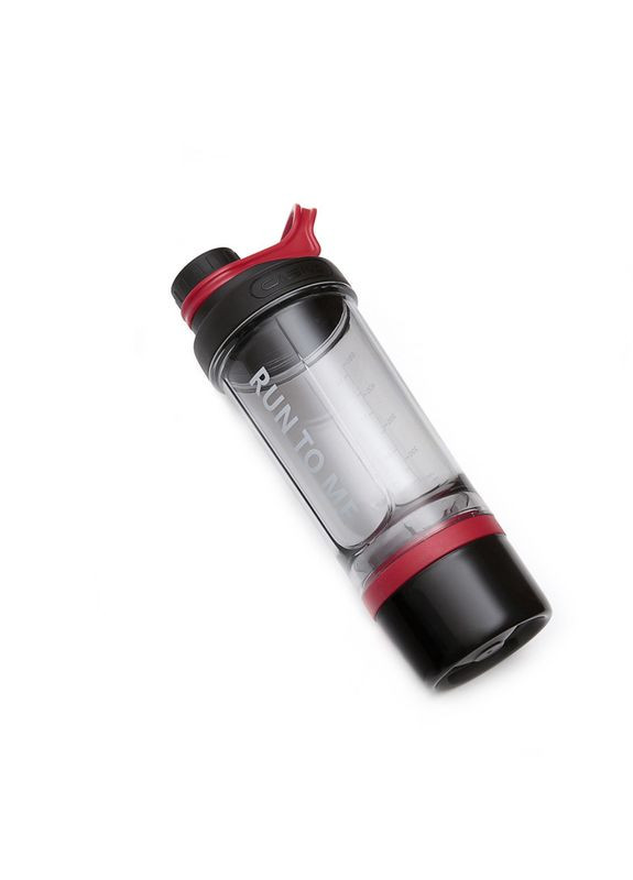 Шейкер спортивний з контейнером 600 мл KXN-1199 з вінчиком Сірий/Червоний (A-011822) Casno (308460304)