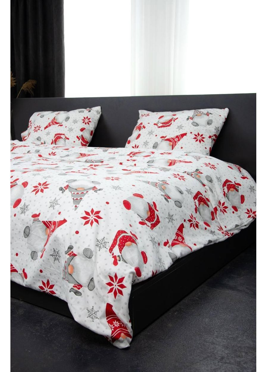 Постельное белье Евро Пакистанская байка 200 x 220 см 4703 Белая 70 х 70 см No Brand (362202636)