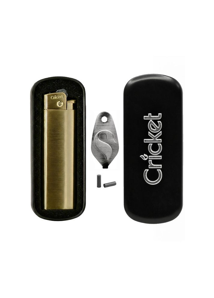 Deluxe Газовая Турбо Зажигалка Металлическая Золотистая Cricket (369667589)