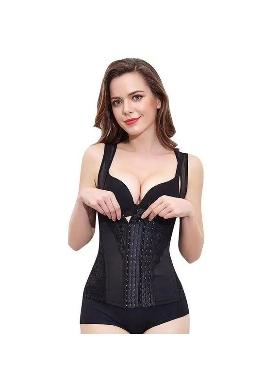 Тугой шестирядный корсет на бретельках Perfect, Послеродовой высокий бандаж, Белье утягивающее живот и бока No Brand Тугий шестирядний корсет на бретельках Perfect чорний (361030027)