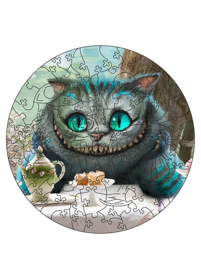 Фігурний пазл з дерева "Аліса Чеширський кіт" PZ001-A3W-AC 180-250 деталей, А3 з мішечком і стрічкою No Brand (362570745)