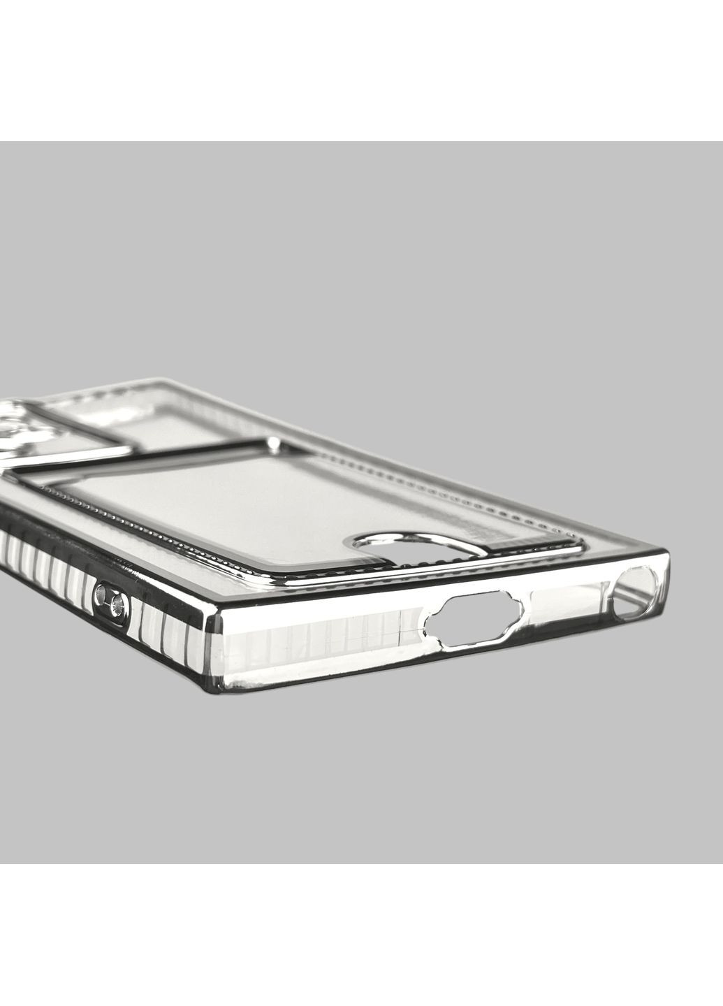 Чехол для Galaxy S23 Ultra (SM-S918B) с серебряной окантовкой с карманом самсунг с23 ультра серебряный Samsung (366022982)