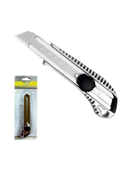 Нож универсальный, сегментное лезвие 18 мм.в металлический корпус 38384 (23201) СТАЛЬ (292565729)