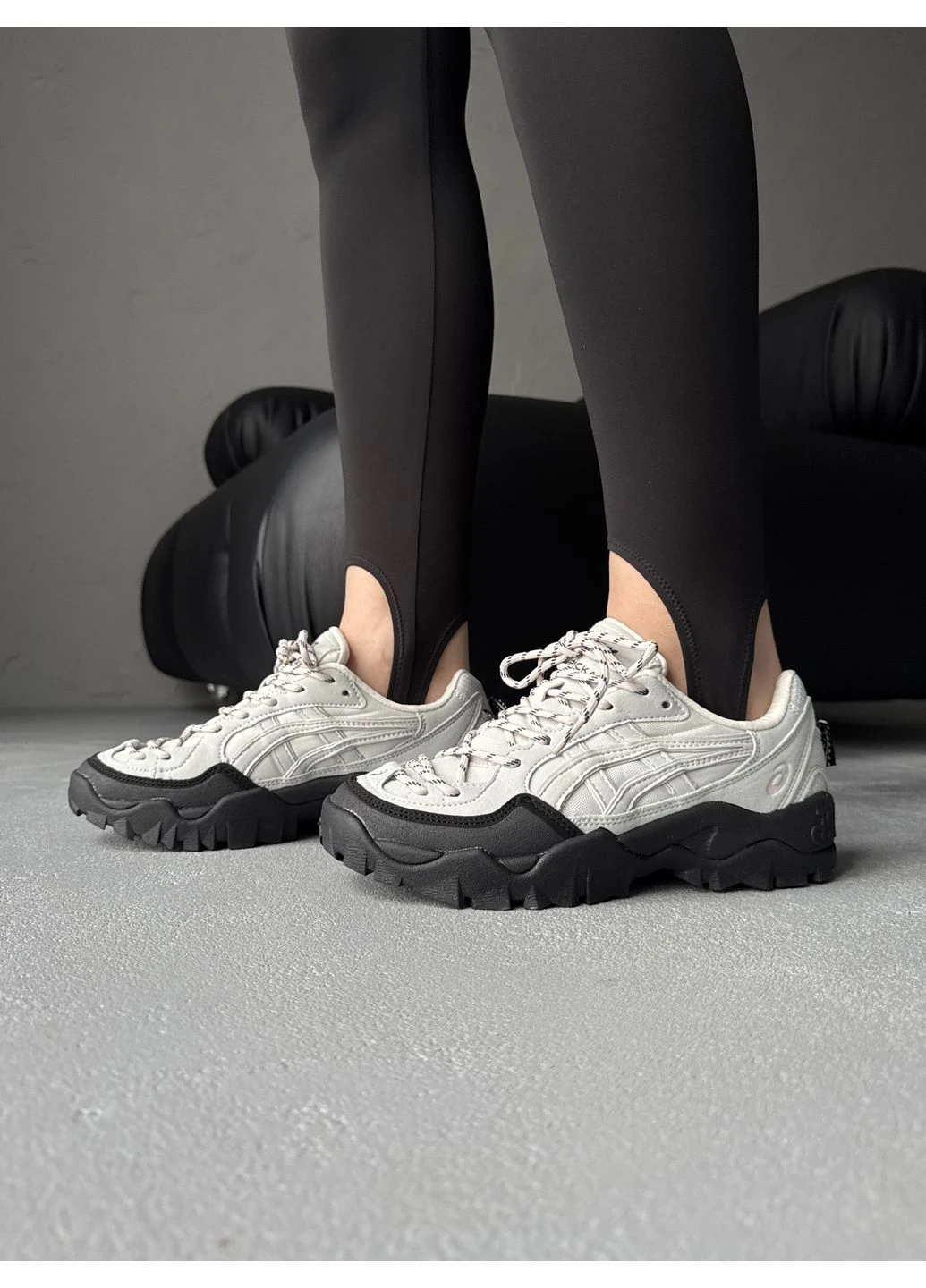 Белые демисезонные кроссовки мужские asics gel-pickax white/black асикс гель белые No Brand