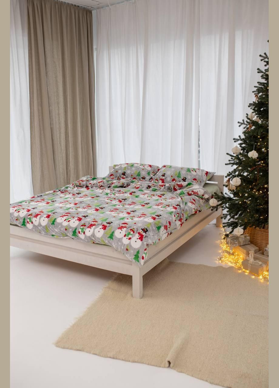 Плюшеві постільна білизна Двоспальний 180х215 наволочка 50х70 2шт Сірий (П-al-plush3-bavovna-003-02-01) No Brand (316230510)