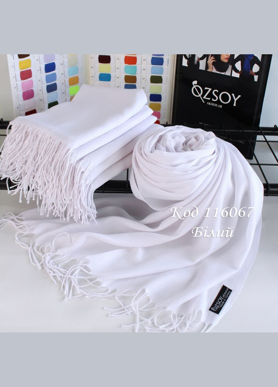 Шарф однотонный "Луиза" белый 116067 Husta (322502446)