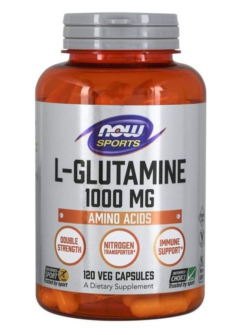 L-Glutamine 1000 mg 120 Veg Caps Now Foods (362419089)