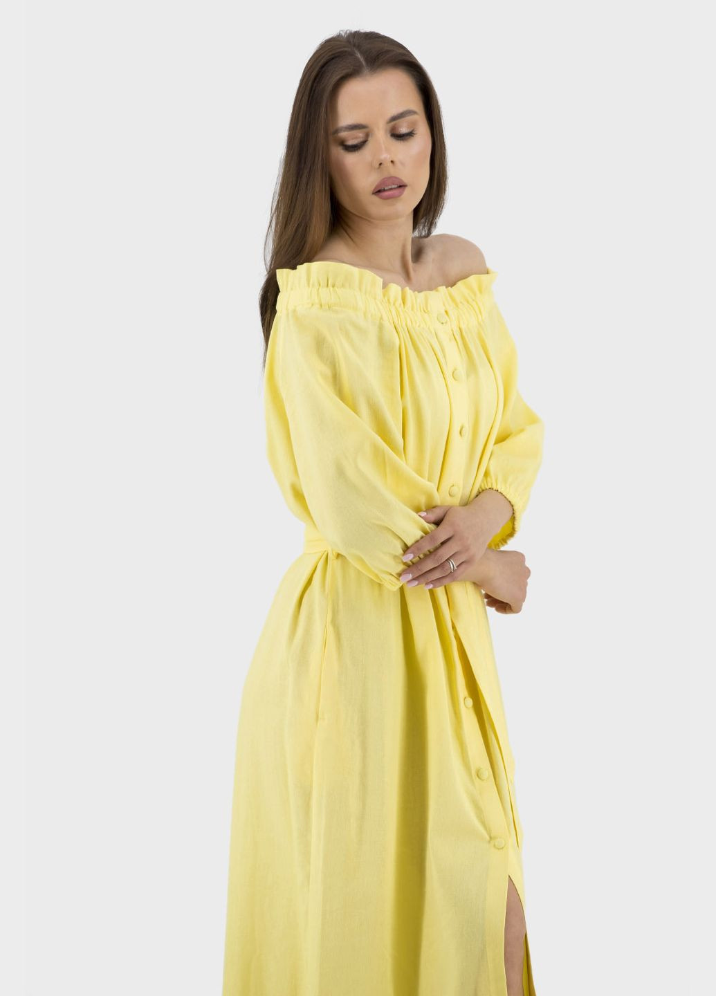 Жовтий кежуал жіноча літня приталена сукня з бахромою та поясом, без підкладки bella bicchi (, ), 35968 No Brand однотонна