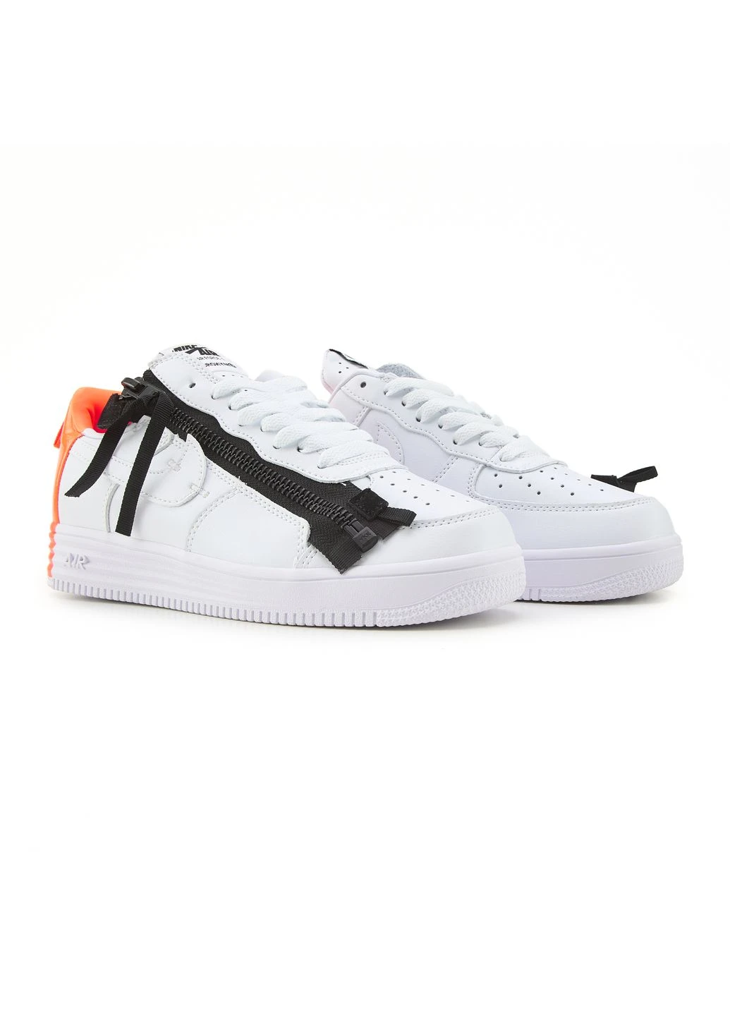 Белые летние кроссовки nike lunar force 1 low acronym white bright crimson найк аир ретро No Brand
