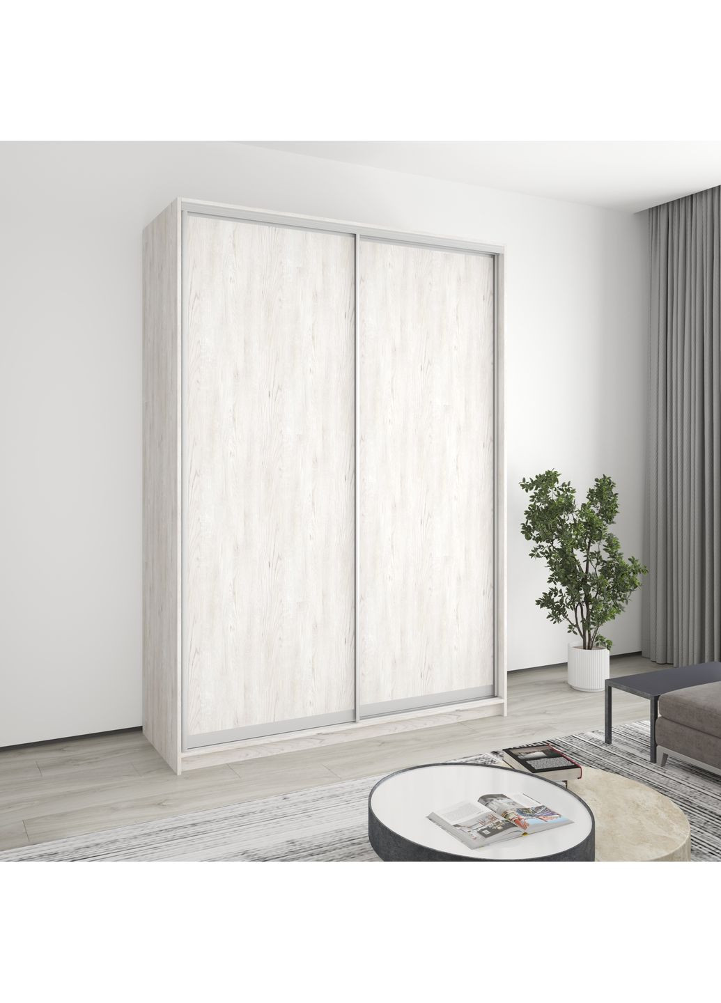 Шафа-купе дводверна Комбо AL 2ДСП 170x60x240 см Аляска сірий (MBS-4090) MebelStar (359449236)