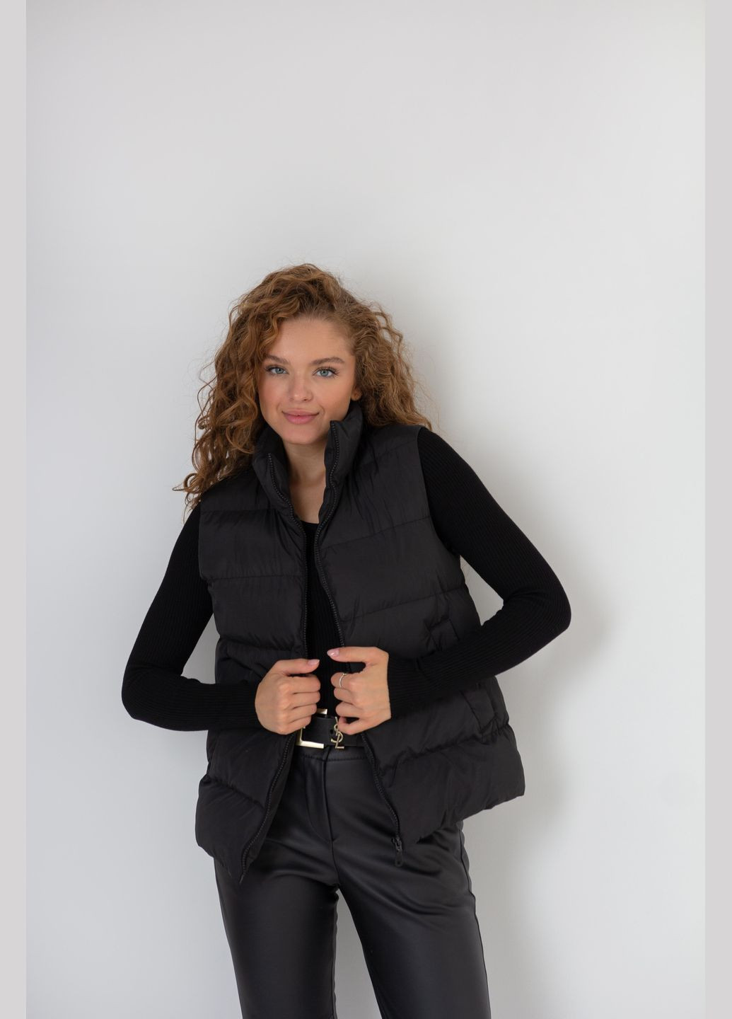 Жилетка жіноча 10236 M матова чорна АМА (292714219)