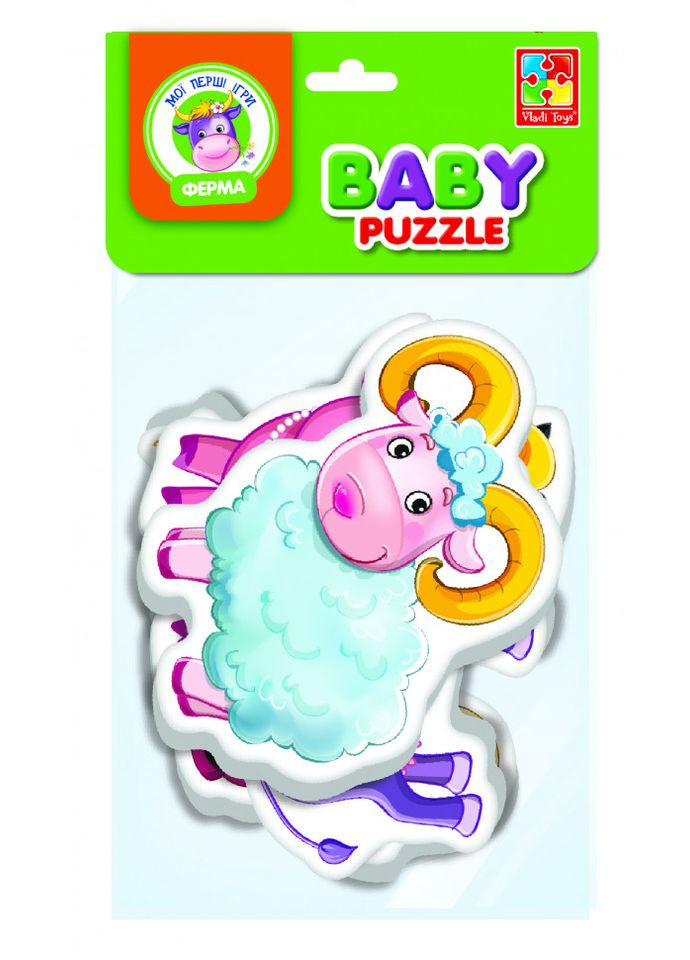 Детские беби пазлы "Ферма" VT1106-86 картинки - 4 шт Vladi toys (329886173)