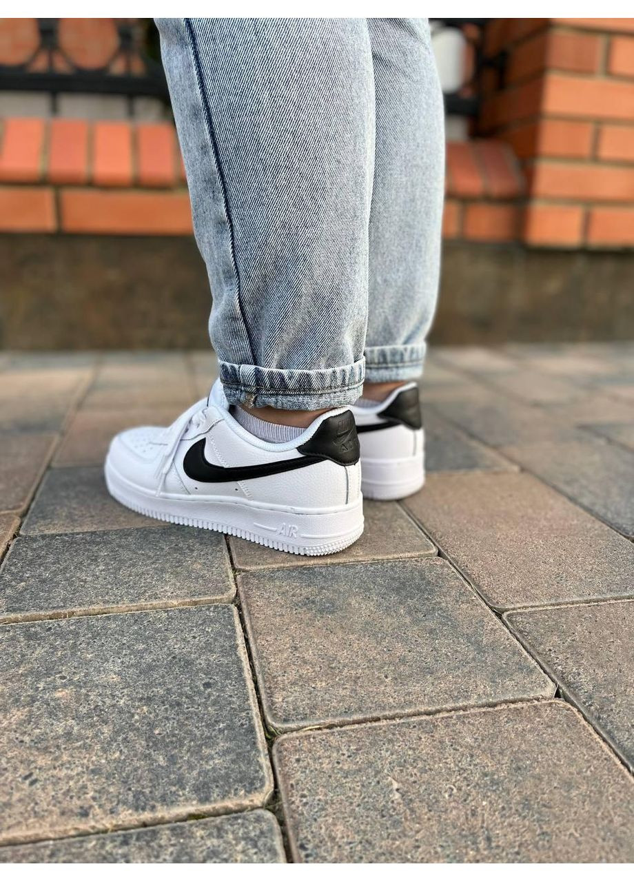 КРОСІВКИ ЖІНОЧІ NIKE AIR FORCE 1 WHITE BLACK НАЙК АІР ФОРС 1 ПРЕМІУМ No Brand чорні демісезони (367174658)