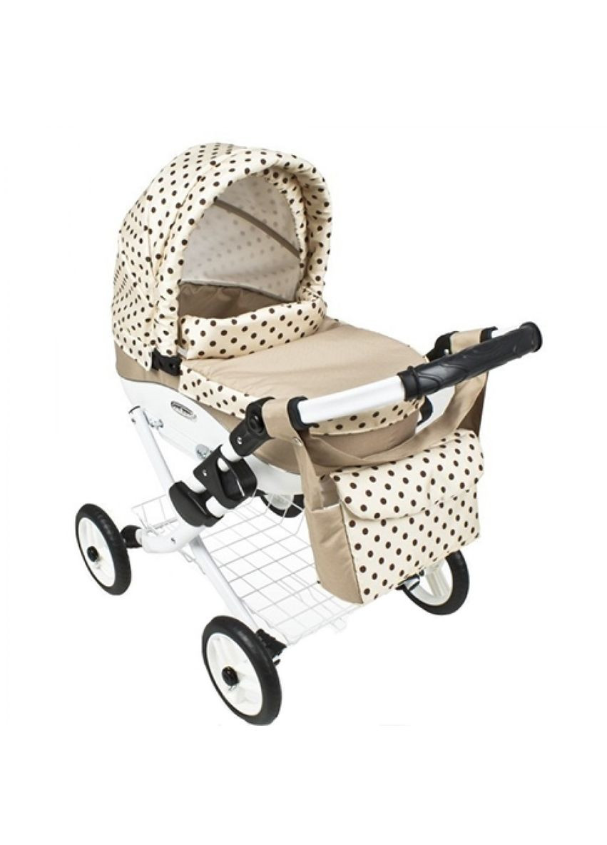Коляска для кукол Lily Lc-10 с принтом с корзиной, матрасом и сумкой + чехол на ножки Adbor (329444442)