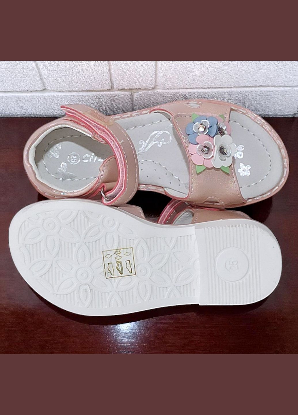 Розовые повседневные, праздничные открытые ортопедические босоножки сандалии на липучках для девочки летняя обувь Clibee на липучке
