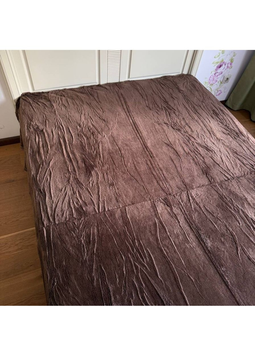 Плед-покрывало флисовый двухспальный 180х200 коричневый ODN7 Colorful Home (366959117)