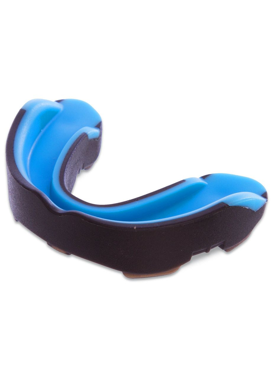 Капа боксерская односторонняя (одночелюстная) двухкомпонентная в футляре Pro (термопластик, черный-синий) Zelart (361437290)