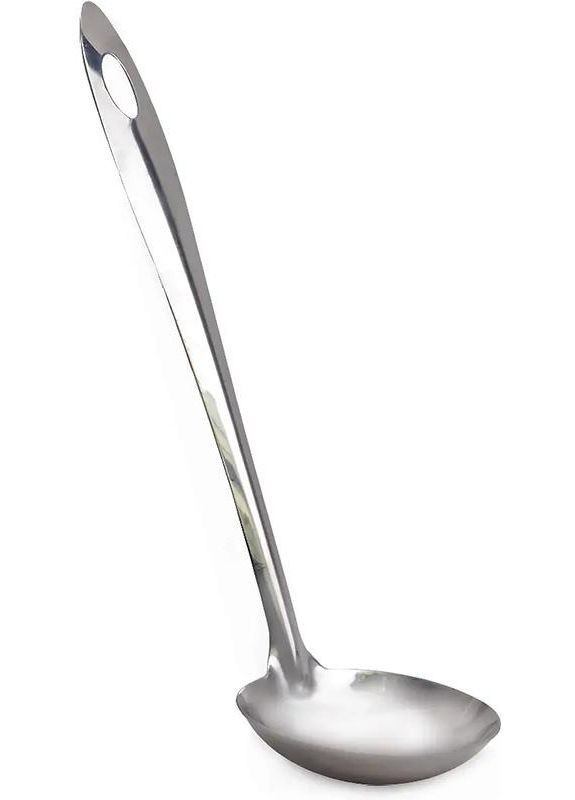 Половник з нержавіючої сталі 32см кухонний інструмент для супів та соусів кухонний половник Kamille (369759457)