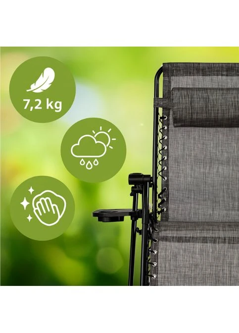 Раскладное кресло шезлонг Zero Gravity Premium Grey (LB-ZGC-G2-GRY) LEOBRO (381019323)
