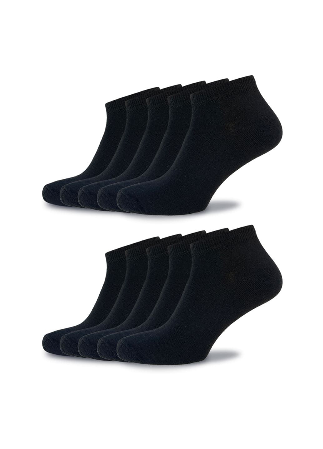 Чорні набір шкарпеток 10 пар, чорний, короткі, 43-46 Rovix однотонні (299306349)