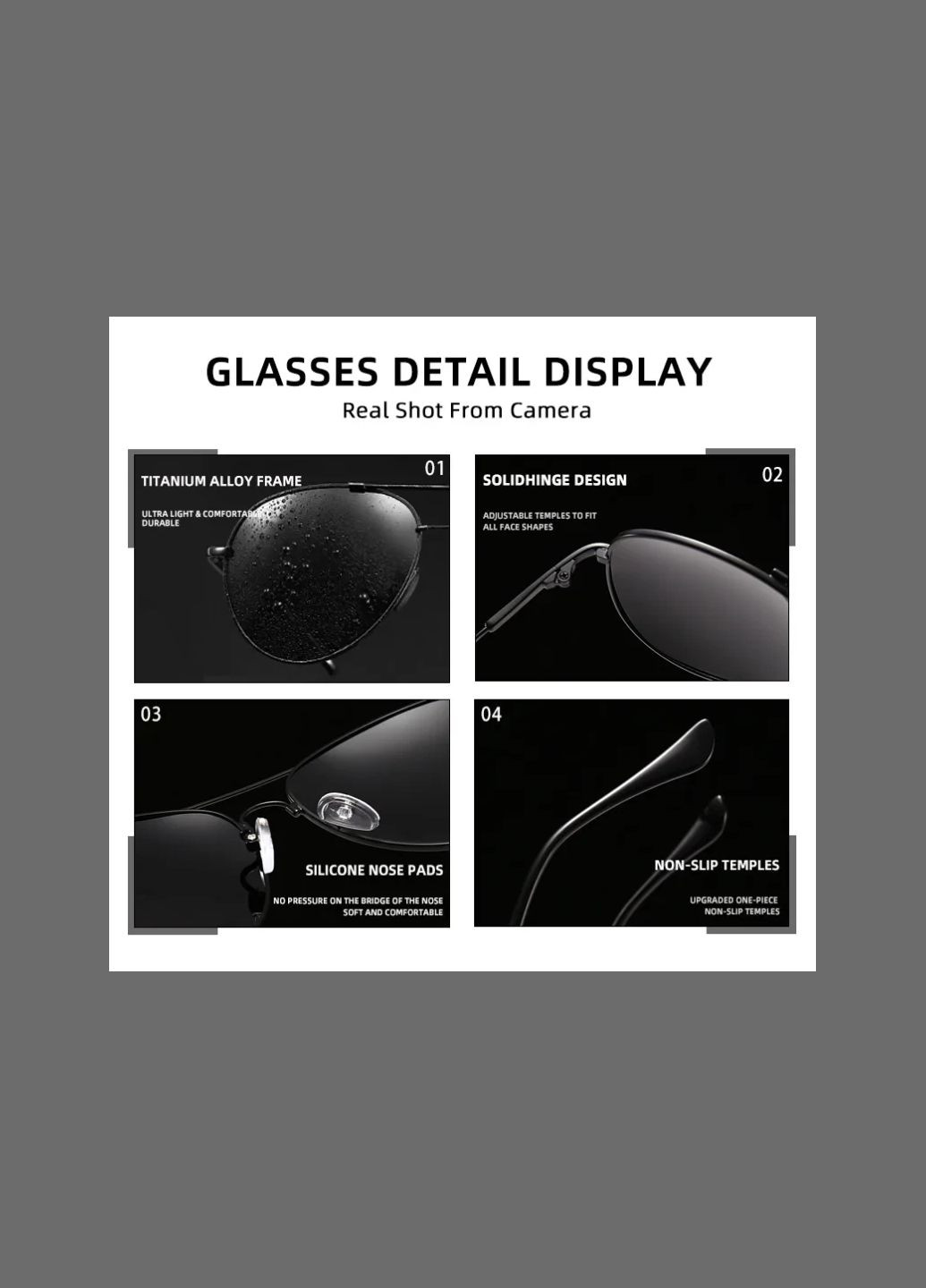 Солнцезащитные очки с поляризацией из титанового сплава фотохромные CLLOIO No Brand (296688004)