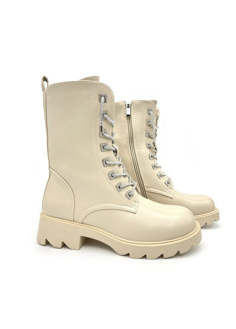 Жіночі зимові бежеві черевики. Розмір 38 (24,5см) Fashion (366427202)