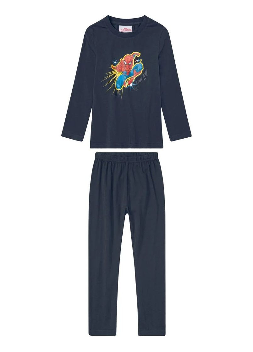 Темно-синяя всесезон пижама 387276_2110-1 spider man темно-синяя лонгслив + брюки Lupilu